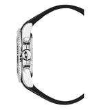 Christophe Duchamp Marine chrono Rubber - Black Dial with Silver Case, Black Bezel and Black Rubber Strap