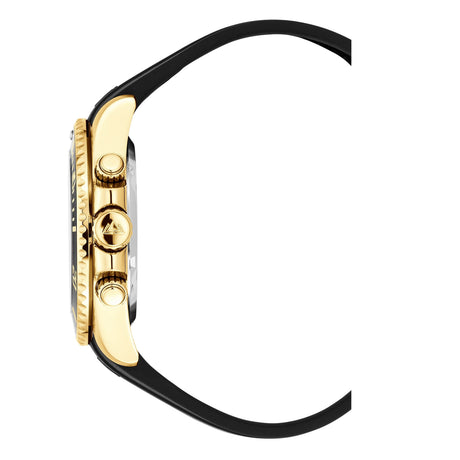 Christophe Duchamp Marine Chrono Rubber - Black Dial with Gold Case, Black Bezel and Black Rubber Strap