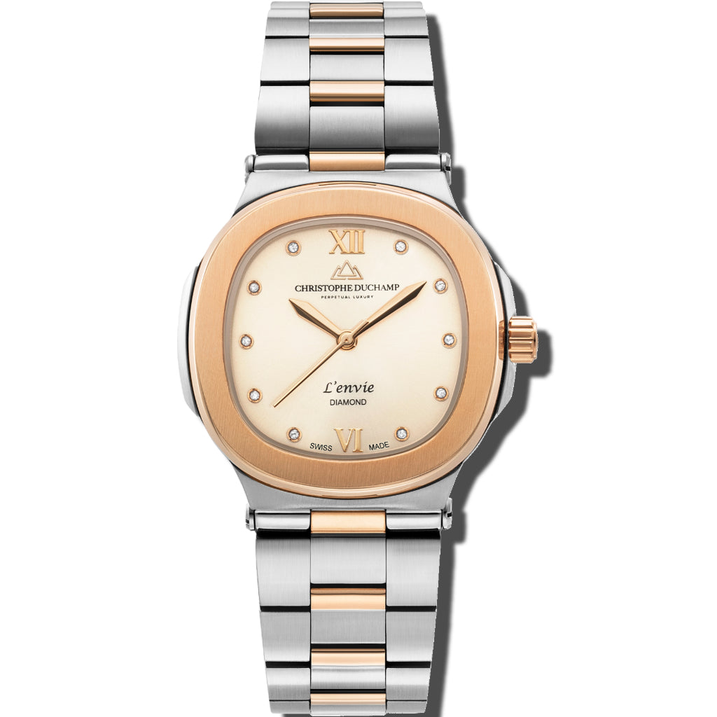 Christophe Duchamp L'envie (Womens) - Rose Gold Dial with Rose Gold & Silver Stainless Steel Strap