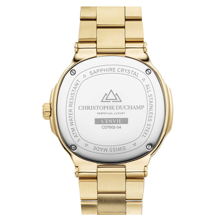 Christophe Duchamp L'envie Moonphase - Black Dial with Gold Stainless Steel Strap