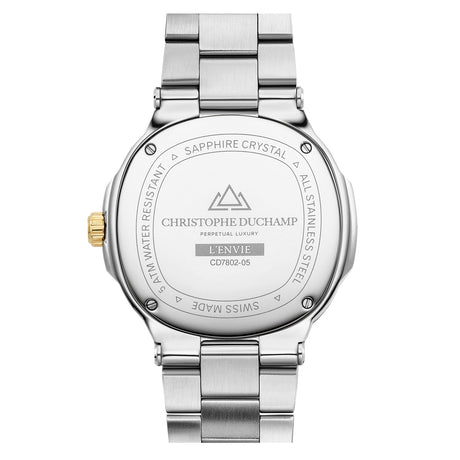 Christophe Duchamp L'envie Moonphase - Black Dial with Gold & Silver Stainless Steel Strap