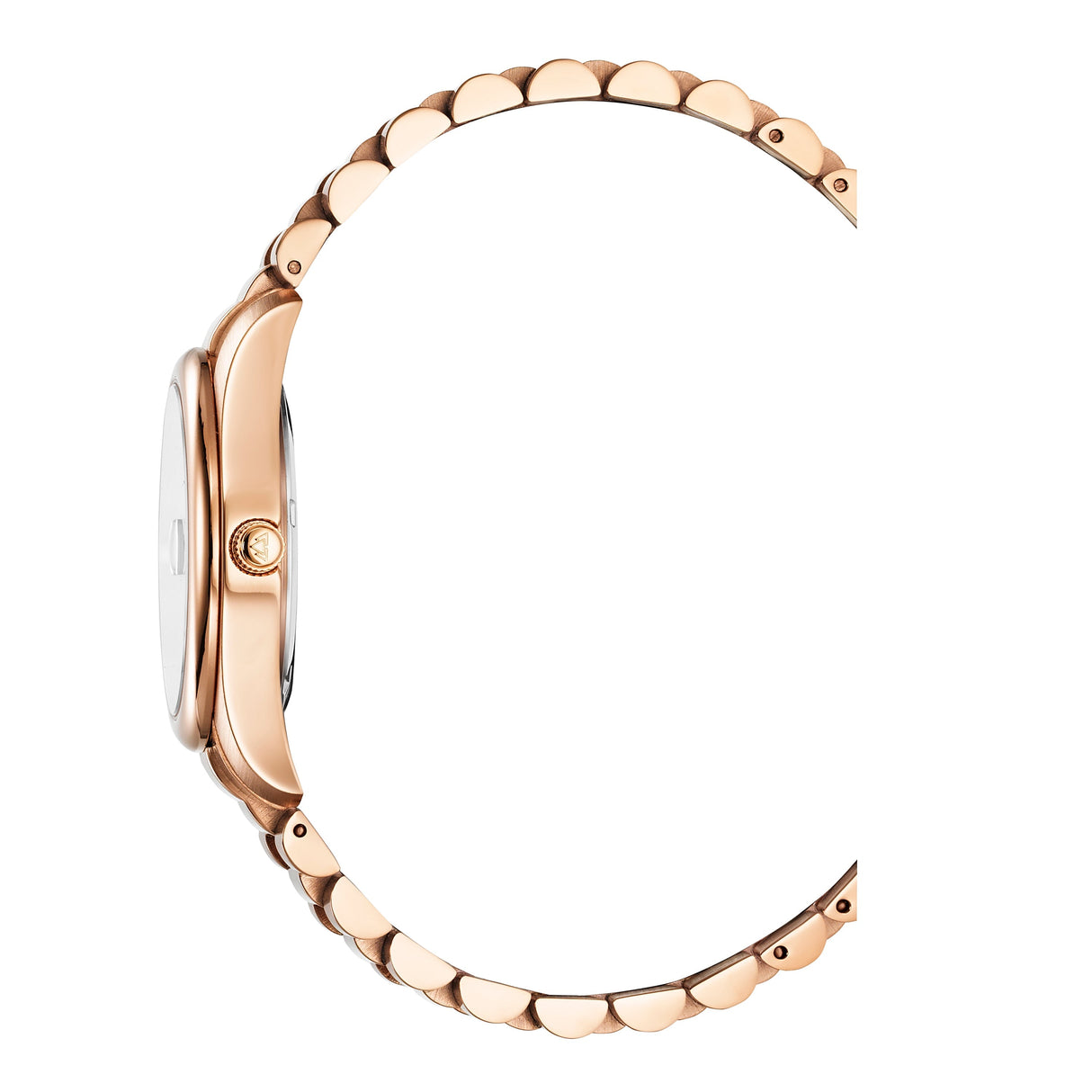 Christophe Duchamp Lugano - Silver Dial with Rose Gold Stainless Steel Strap