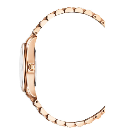 Christophe Duchamp Lugano - Silver Dial with Rose Gold Stainless Steel Strap