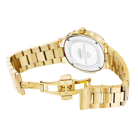 Christophe Duchamp L'envie Moonphase - Black Dial with Gold Stainless Steel Strap