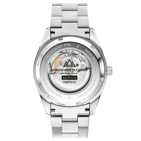 Christophe Duchamp Audace  - Black Dial with Silver Stainless Steel Strap