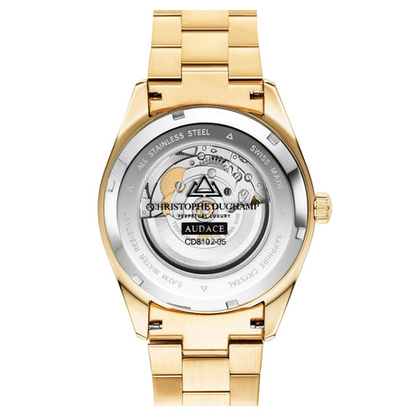Christophe Duchamp Audace  - White Dial with Gold Stainless Steel Strap