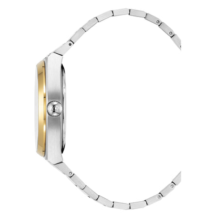 Christophe Duchamp Attitude Auto - Black Dial with Silver & Gold Case and Silver Stainless Steel Strap