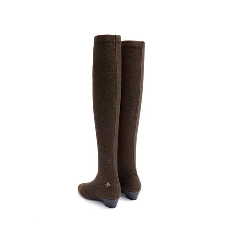 Stretch Over the Knee Boots - Coffee