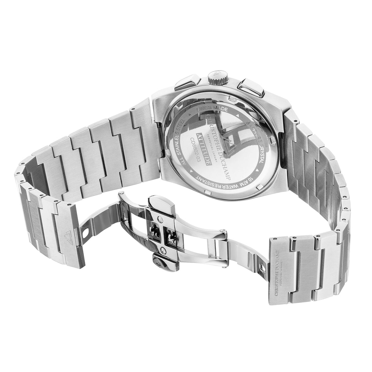 Christophe Duchamp Attitude Chrono - Green Dial with Silver Case and Silver  Stainless Steel Strap