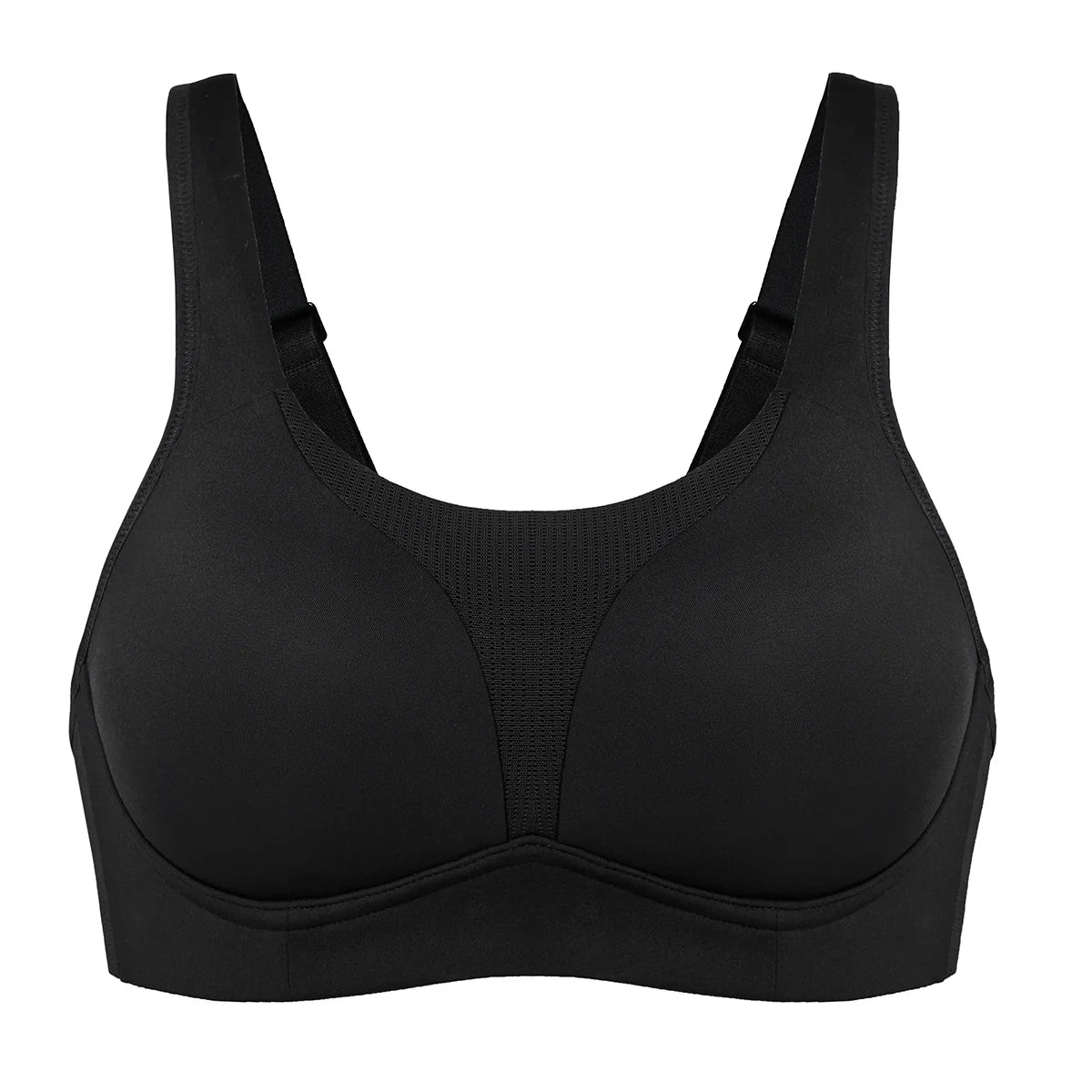 Gentle Comfort High Impact Padded Sports Bra - Black