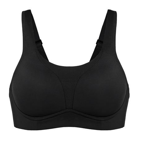 Gentle Comfort High Impact Padded Sports Bra - Black