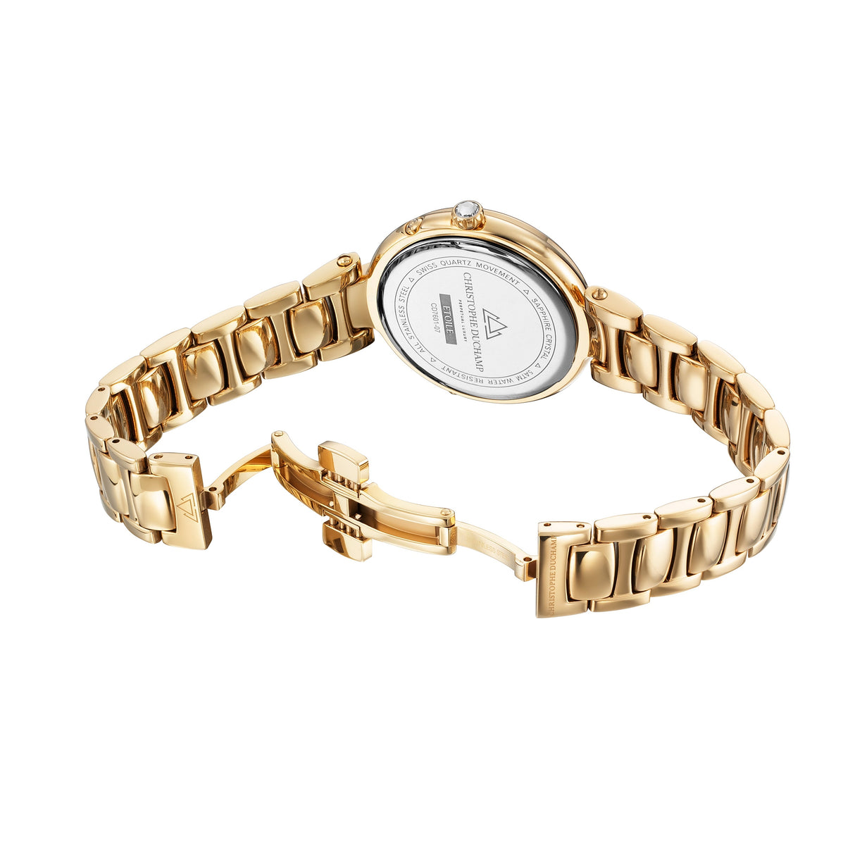 Christophe Duchamp Etoile - Black Dial with Gold Stainless Steel Strap