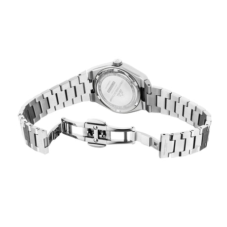 Christophe Duchamp Attitude Double Diamond - Black Dial with Silver Case and Silver Stainless Steel Strap