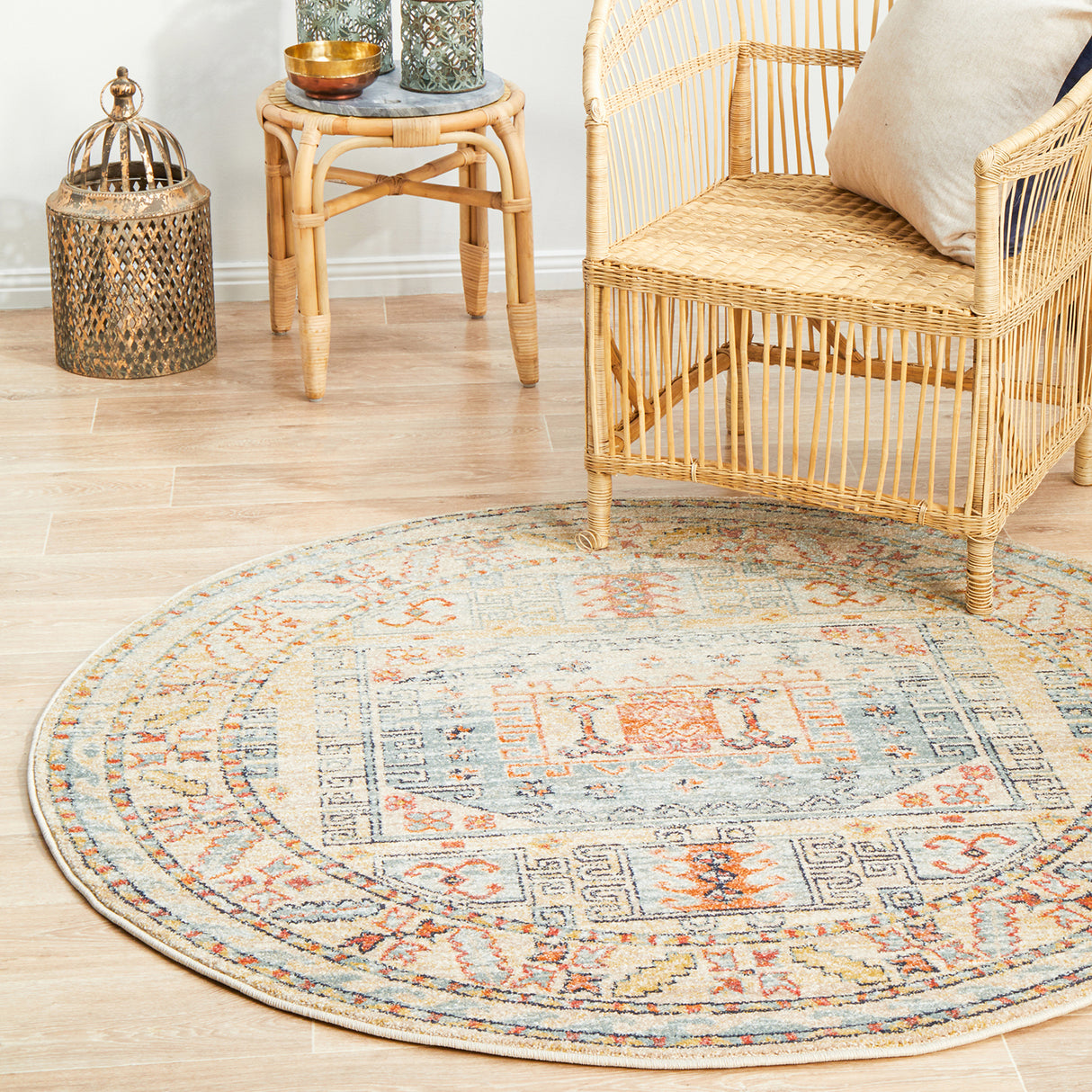Legacy 859 Sky Blue Round Rug