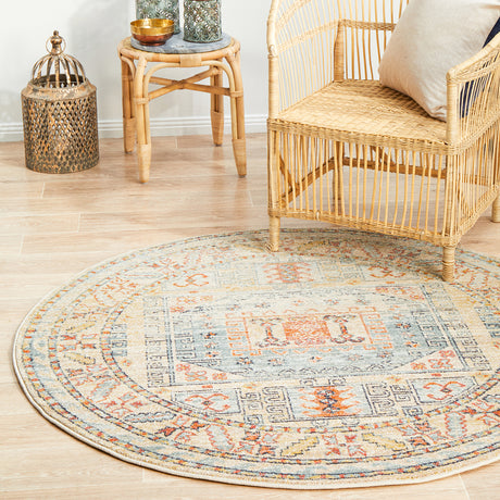 Legacy 859 Sky Blue Round Rug