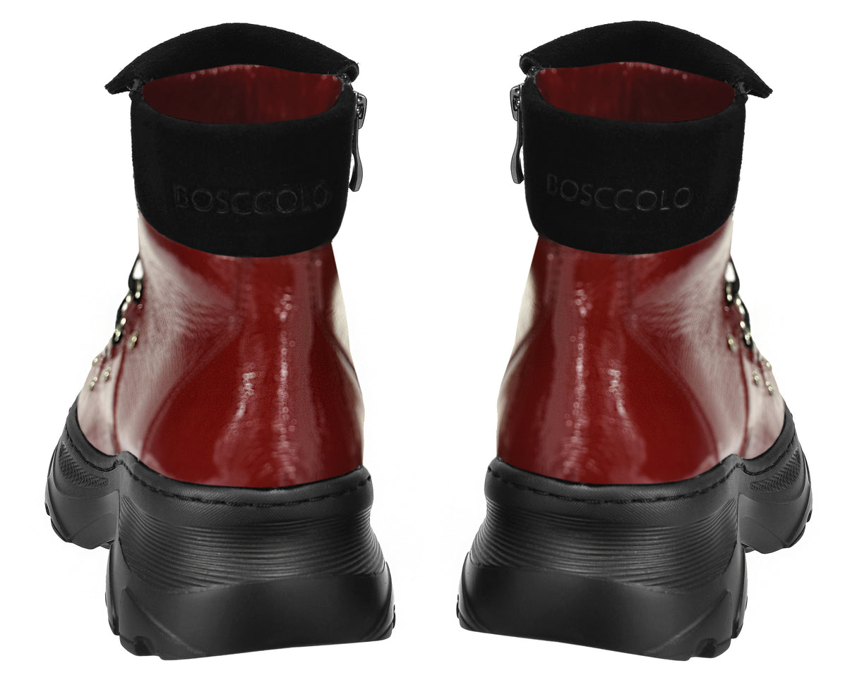 Bosccolo Womens Boots - Black/Red