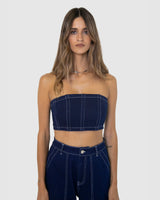 BY.DYLN Cooper Crop - Dark Denim