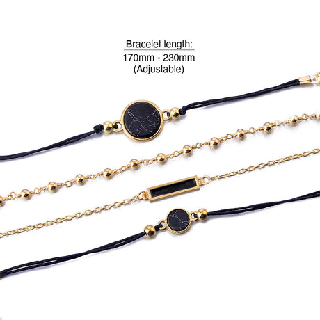 Bohemian 4-Piece Charm Bead Bracelet Set