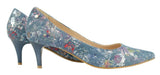 Bosccolo Womens High Heels - Flowers On Blue
