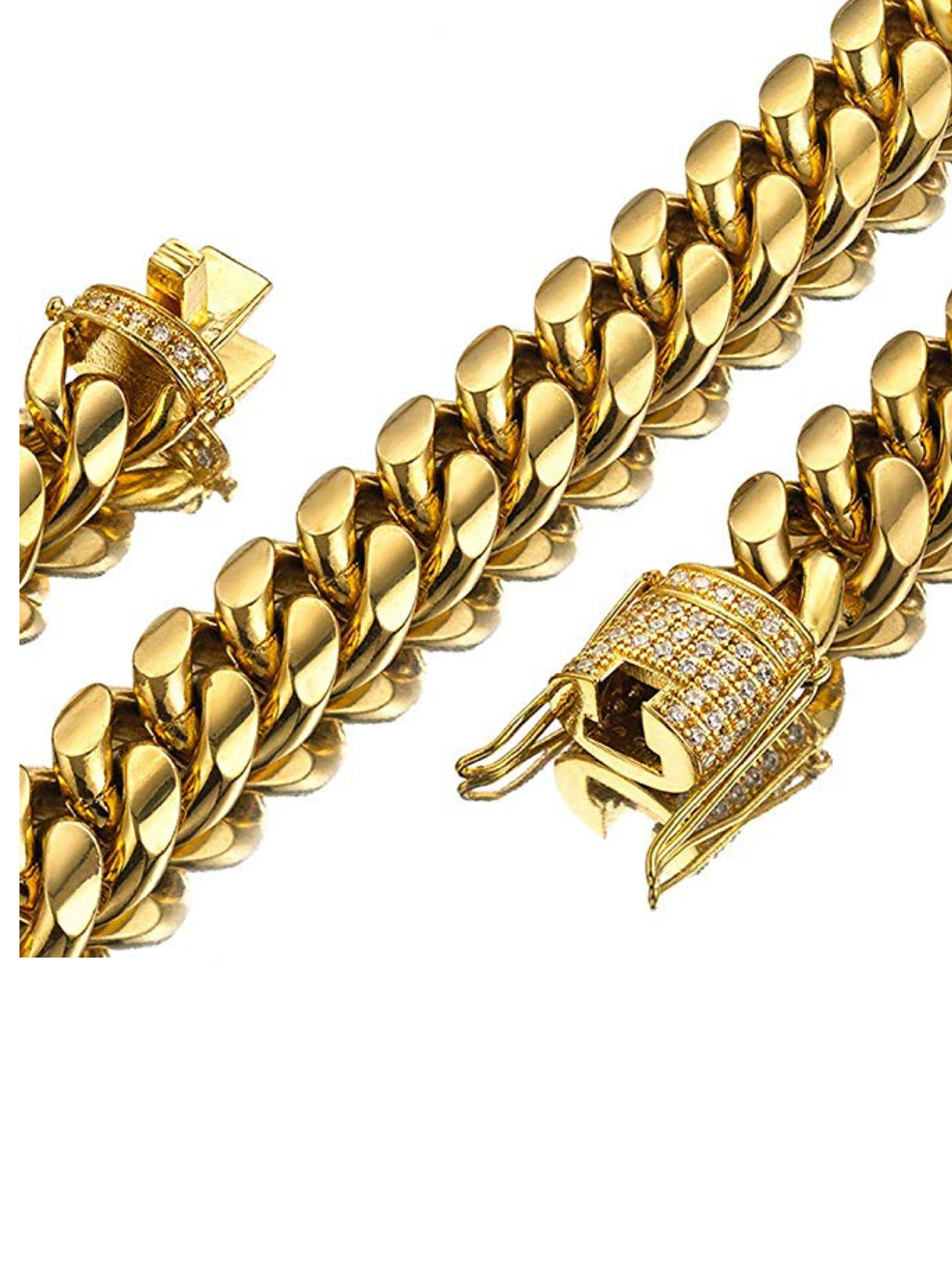 Stephen Oliver Stephen Oliver 18K Gold Italian Chain & Pave Clasp Necklace