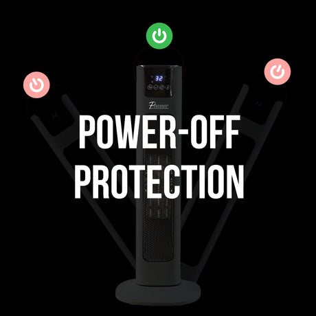 Pursonic Touch Screen Tower Heater - Black