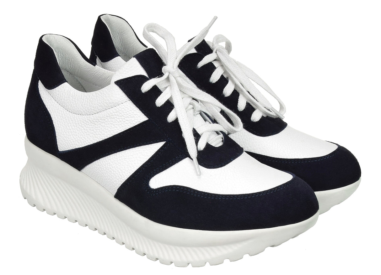 Bosccolo Womens Sneakers - White/ Navy Blue