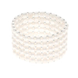 Bracelet 5 Rows of Real Freshwater Pearls - Natural Pearl White - Longueur 42 cm