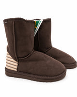 Australian Leather Ugg Short Stripe Uggs - Chocolate - AU7