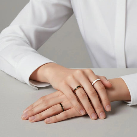 Bullion Gold Ceres Timeless Ring Black Enamel Ring in Rose Gold