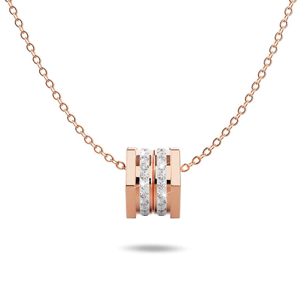 Bullion Gold Hexagon Barrel Slider Pendant Necklace 18ct Rose Gold
