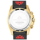 Christophe Duchamp Marine Chrono Rubber - Black Dial with Gold Case, Black Bezel and Black Rubber Strap