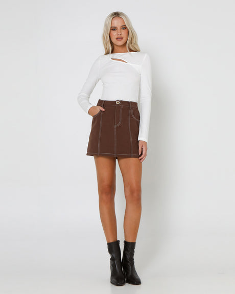 Lost In Lunar Women's Poppy Rib Top - White