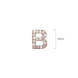 Solid 925 Sterling Silver Glamour Alphabet Letter Earrings Rose Gold