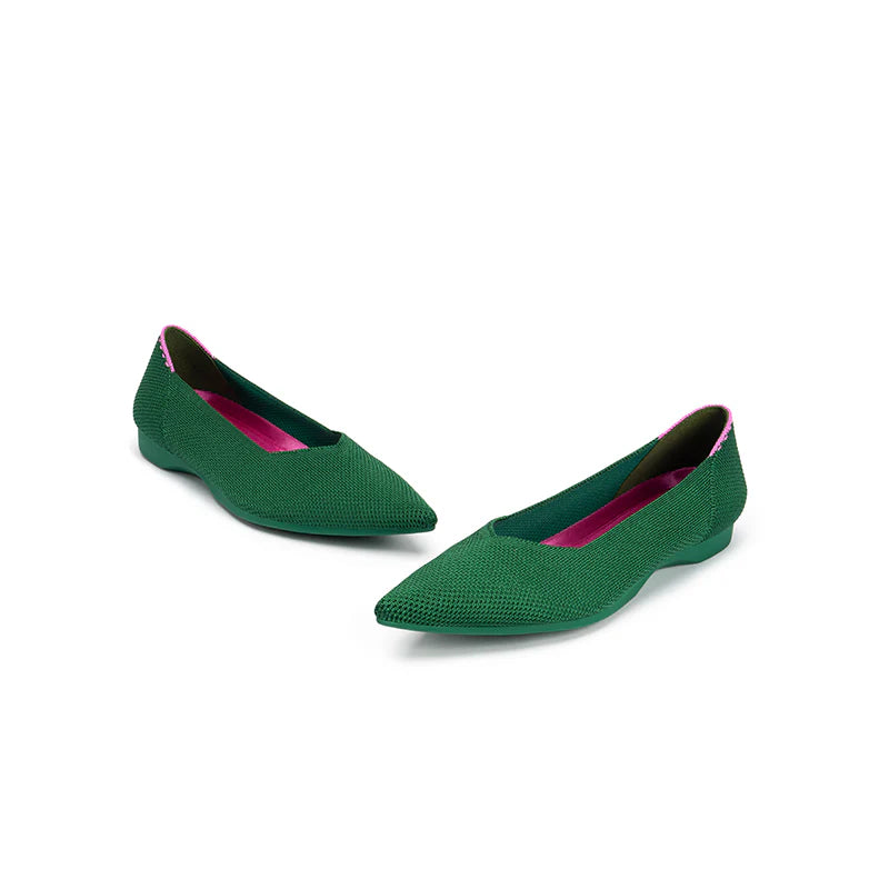 Charlotte Casual Pointed Toe Commuter Flats - Green