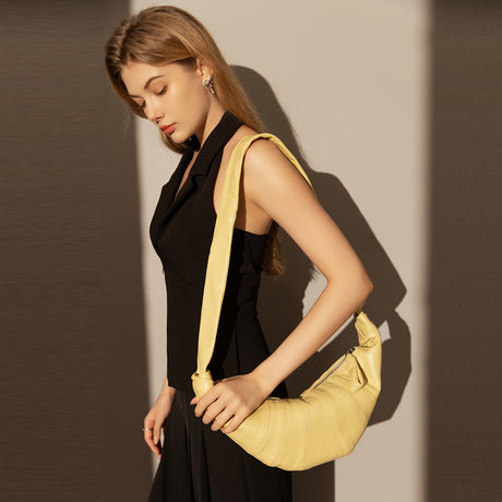 Croissant Chic Shoulder Bag - Yellow