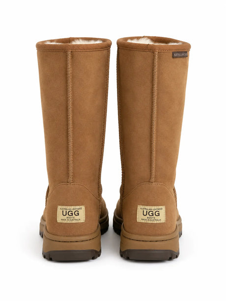 Australian Leather Ugg Classic Long Rubber Sole - Chestnut - AU4