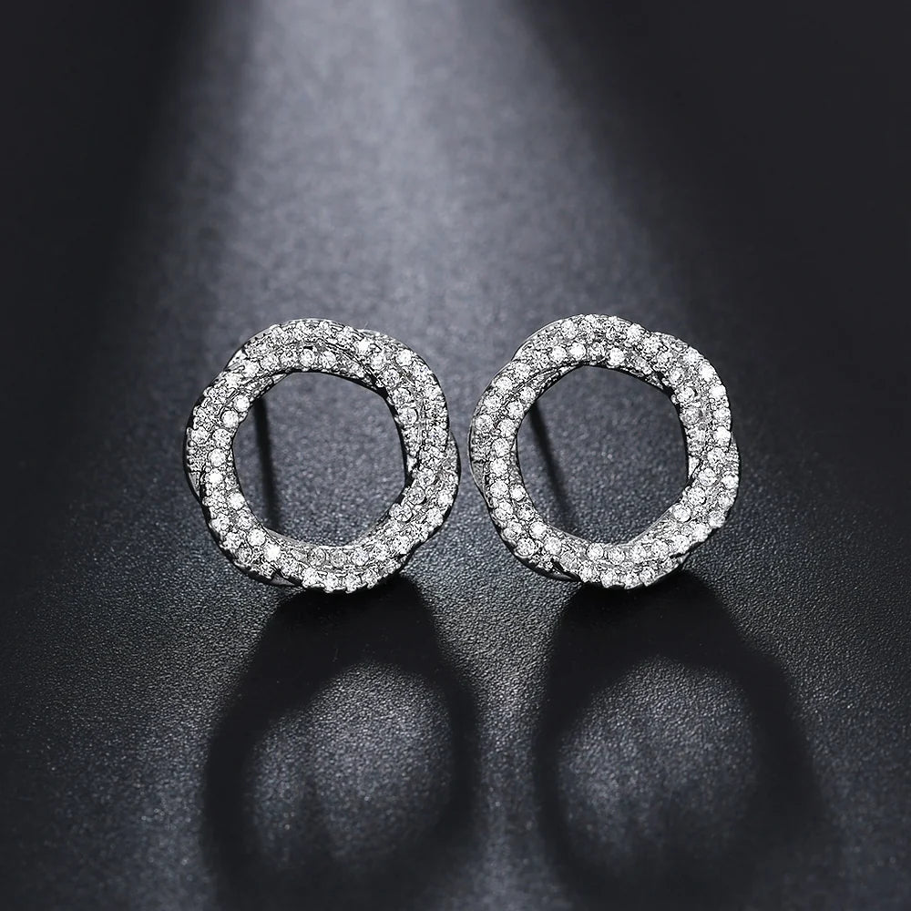 Boxed Cinderella Earrings and Bracelet Set in White Gold