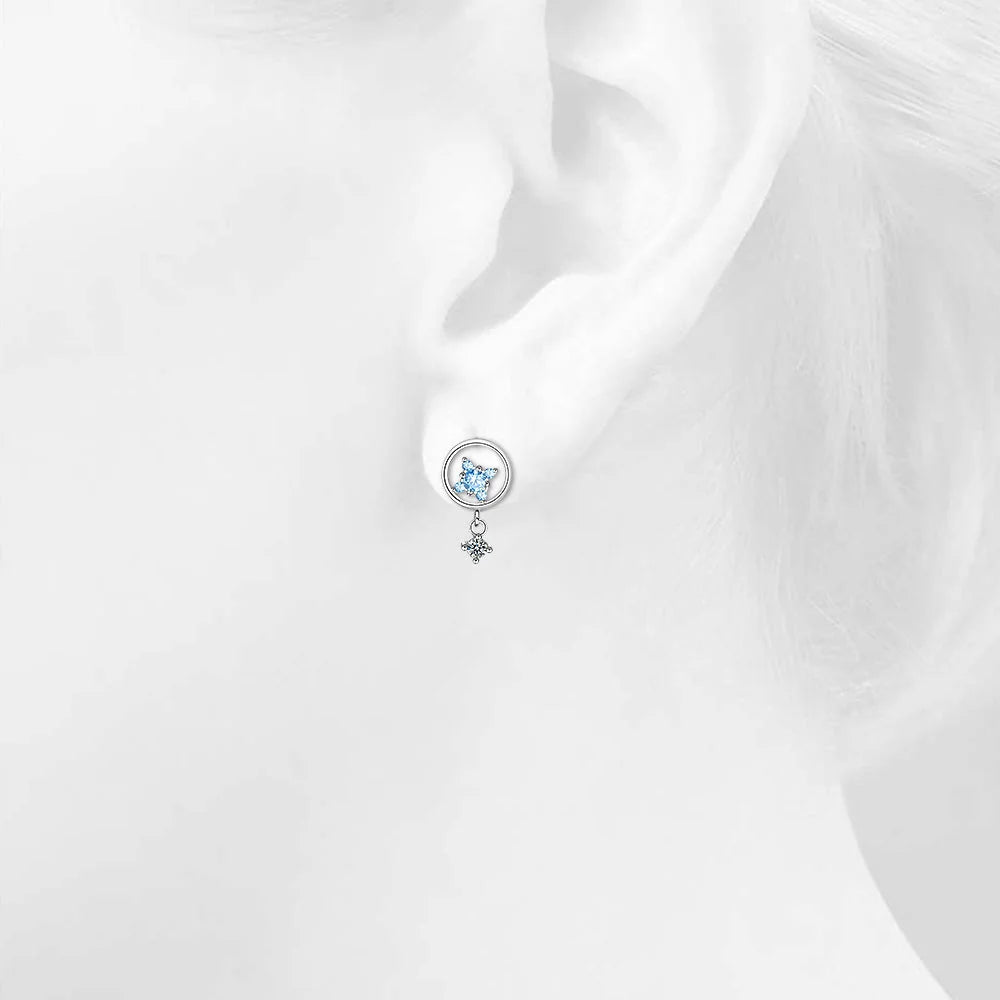 Bullion Gold Delightful Baby Blue Drop Earrings