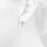 Bullion Gold Delightful Baby Blue Drop Earrings