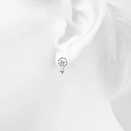 Bullion Gold Delightful Baby Blue Drop Earrings
