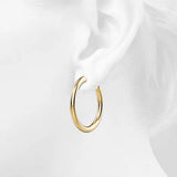 Bullion Gold Creole C-Hoop Gold Layered Earrings