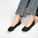 Glam Rhinestone Split Toe Flats - Black