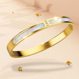 Bullion Gold Modest Hinged Bangle in Gold Layered Stainless Steel