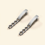 Bullion Gold Royal Chain Stud Earrings in White Gold