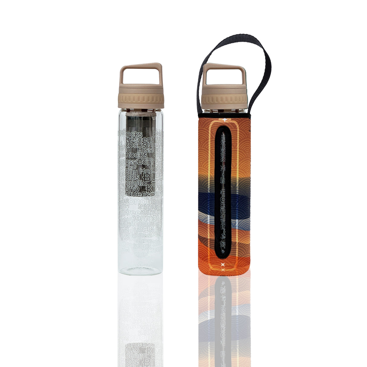 Glass is Greener + carry cover - 750 ml - Coffee Cold Brew Bottle - Hum print
