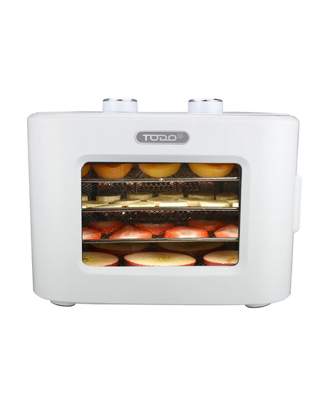 TODO 400W Food Dehydrator Stainless Steel Interior Preserve Yogurt Fruit Dryer Jerky Maker - White