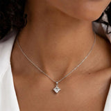 Krystal Couture Square-Cut Pendant Necklace Embellished with SWAROVSKI Crystals in White Gold