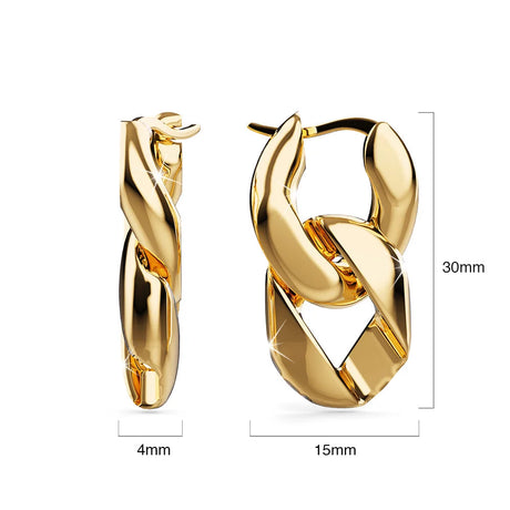 Bullion Gold Carica Dangly Holo Hoops in Gold