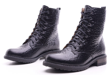 Bosccolo Womens Boots - Black Embossed