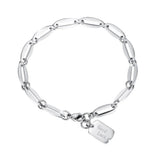 Bullion Gold Good Luck Chain Bracelet in White Gold Layered Steel Jewellery